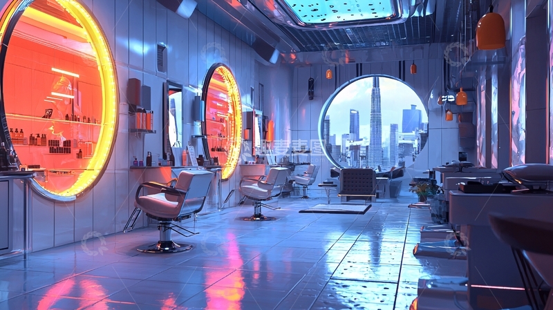 高清大图下载【趣麦麦图】未来感发廊设计