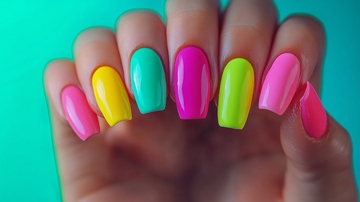 彩虹色指甲