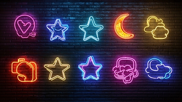 霓虹灯发光图标合集