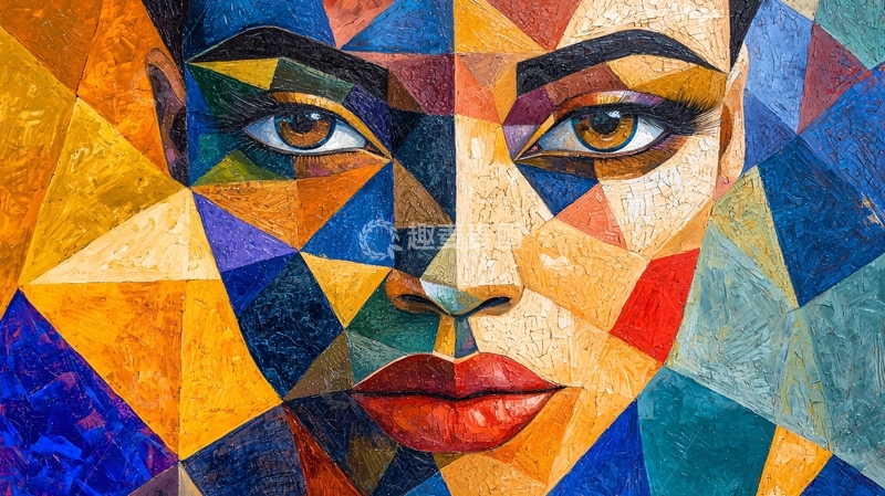 高清大图下载【趣麦麦图】抽象几何女性肖像