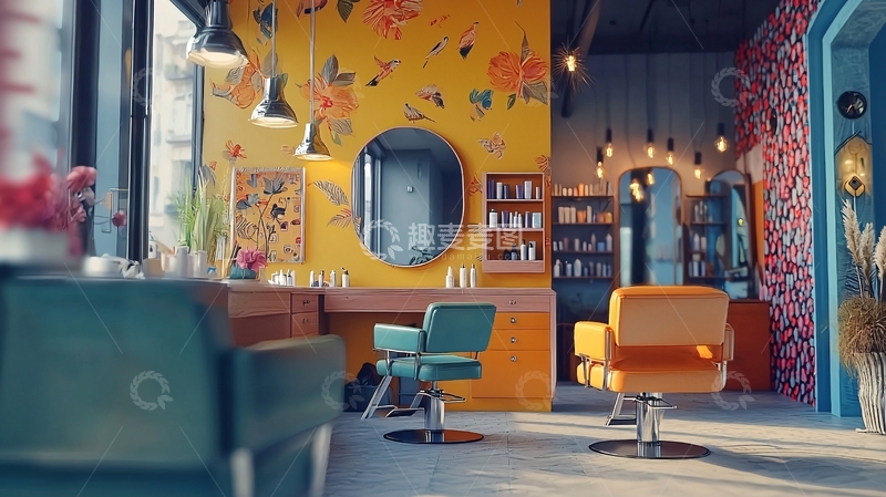 高清大图下载【趣麦麦图】复古ins风理发店