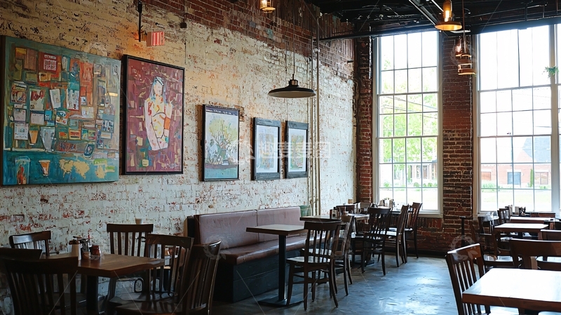 高清大图下载【趣麦麦图】砖墙餐厅室内