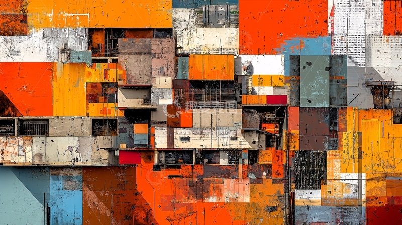 高清大图下载【趣麦麦图】抽象拼贴画
