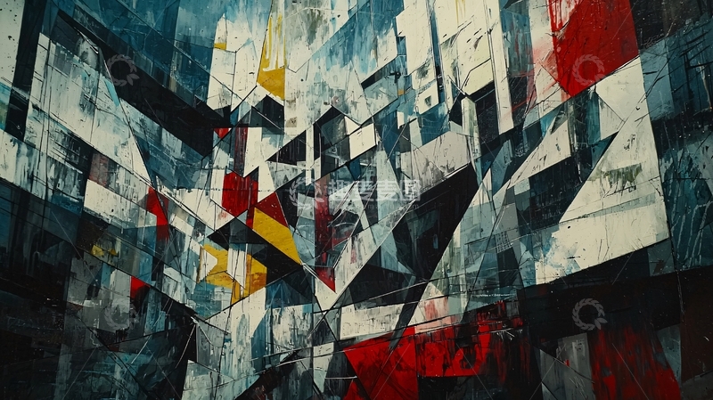 高清大图下载【趣麦麦图】抽象几何拼贴画