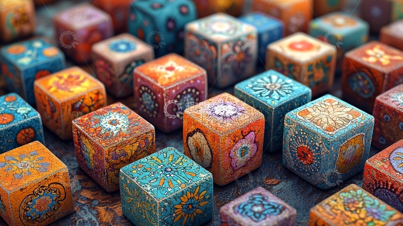 高清大图下载【趣麦麦图】色彩斑斓的装饰方块