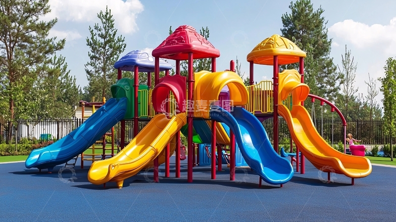 高清大图下载【趣麦麦图】色彩鲜艳的儿童滑梯