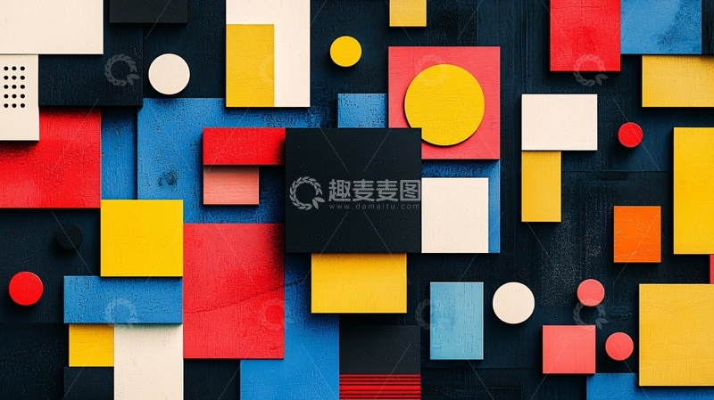 高清大图下载【趣麦麦图】彩色几何形状组合