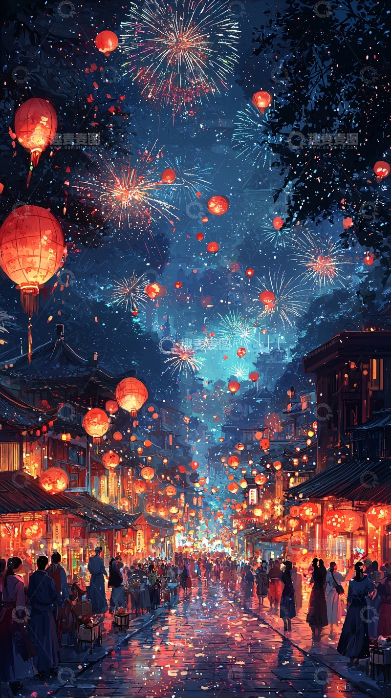 高清大图下载【趣麦麦图】灯笼高挂