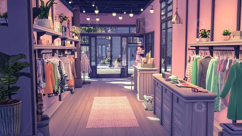 高清大图下载【趣麦麦图】粉色系服装店室内设计