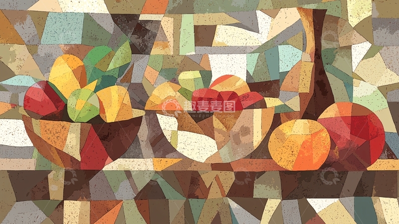 高清大图下载【趣麦麦图】抽象水果静物画