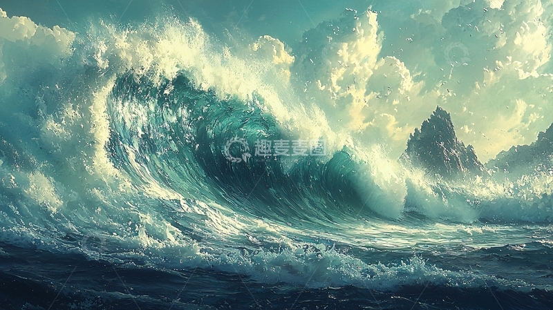 高清大图下载【趣麦麦图】波涛汹涌的海面