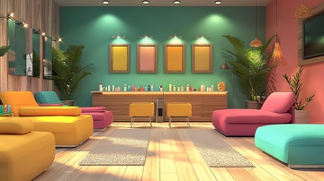 ins风彩色美妆室