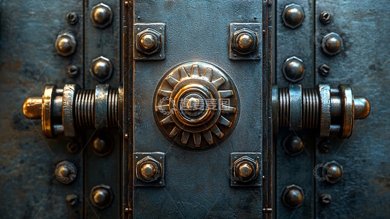 高清大图下载【趣麦麦图】坚固的金属保险箱门