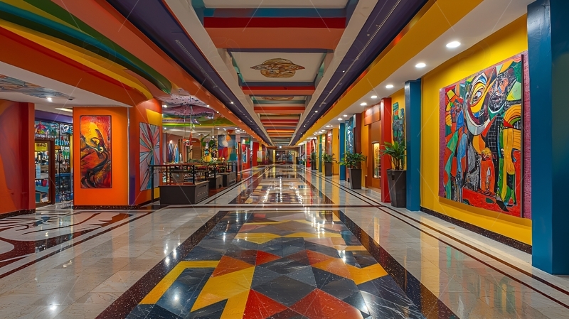 高清大图下载【趣麦麦图】色彩斑斓的走廊艺术长廊