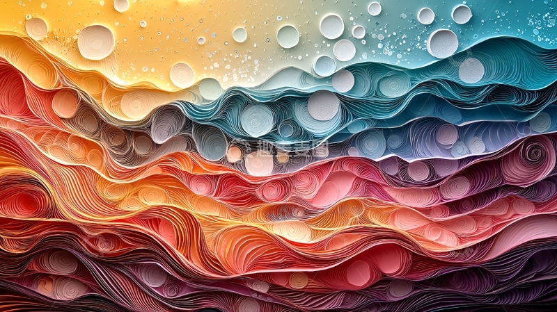 高清大图下载【趣麦麦图】抽象彩色波浪纹理