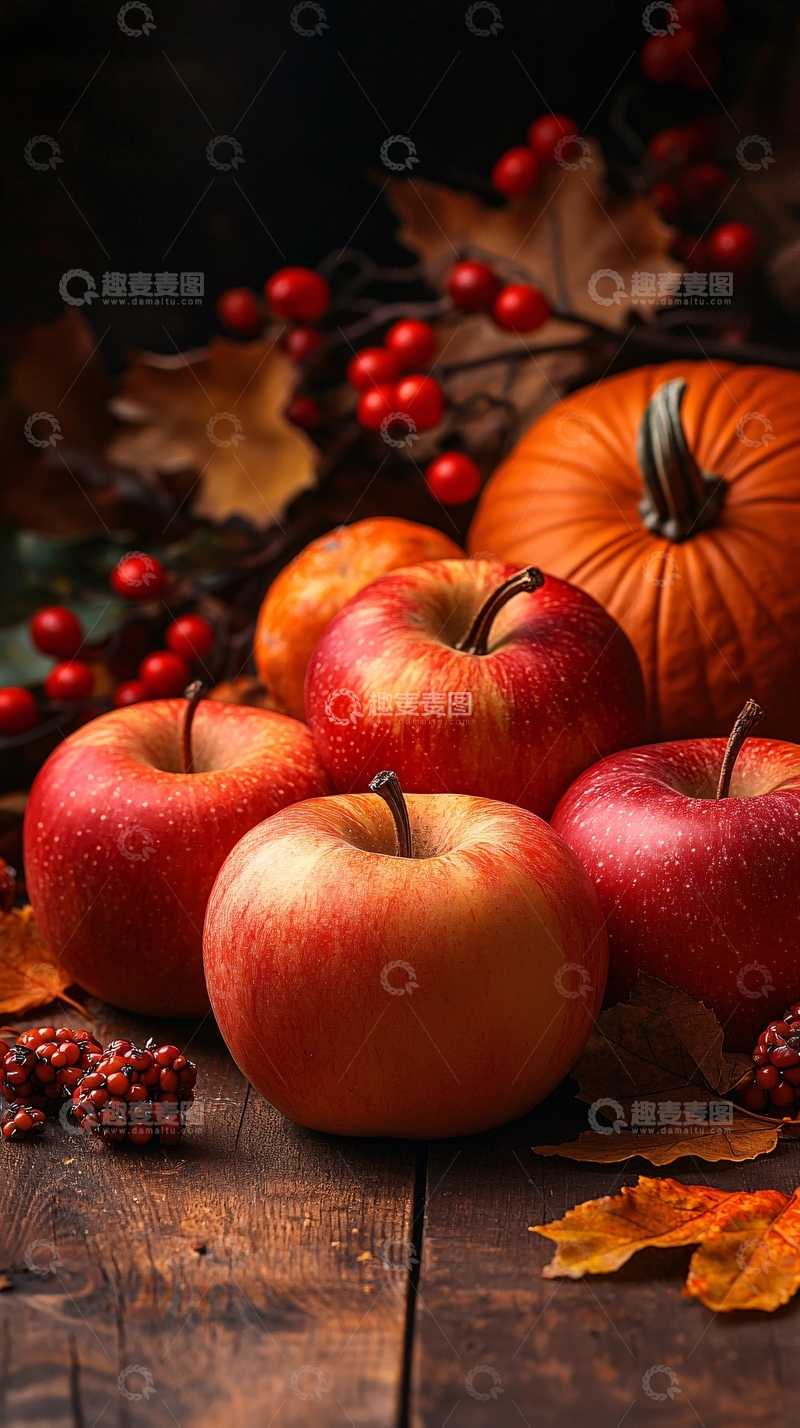 高清大图下载【趣麦麦图】丰收的秋季水果静物