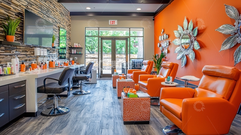 高清大图下载【趣麦麦图】橙色美发沙龙