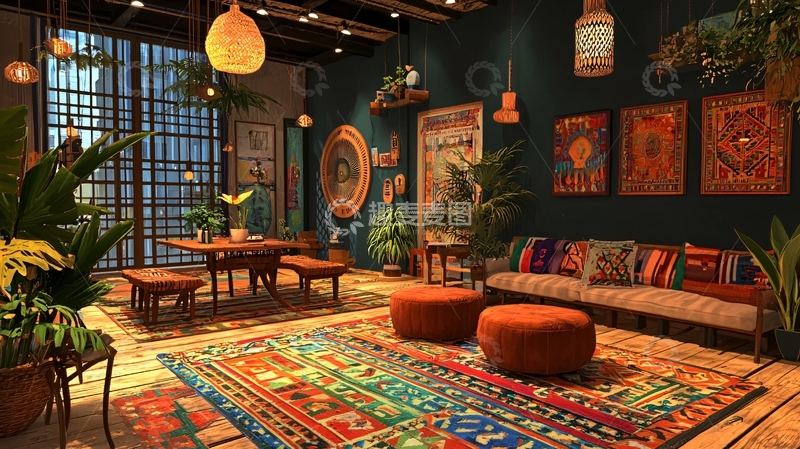 高清大图下载【趣麦麦图】摩洛哥风格客厅