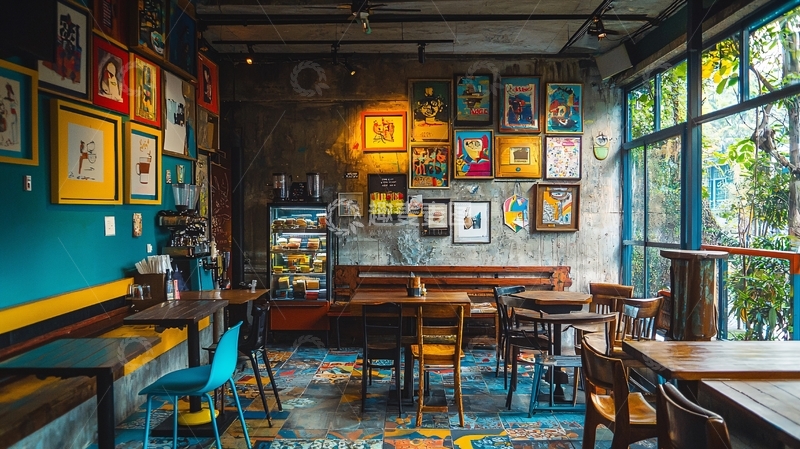 高清大图下载【趣麦麦图】复古艺术咖啡馆
