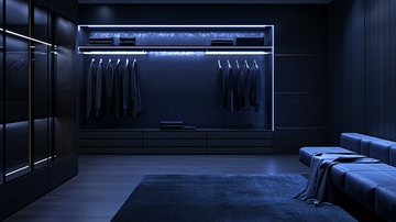 暗色调奢华衣帽间