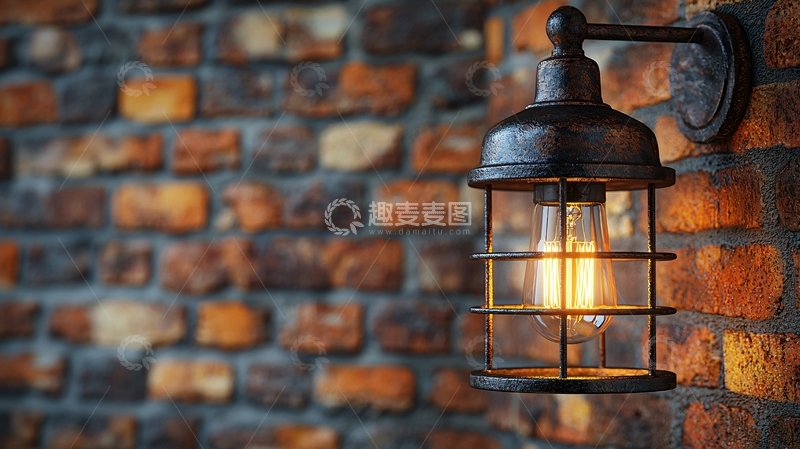 高清大图下载【趣麦麦图】墙上的工业风壁灯