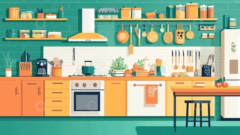 高清大图下载【趣麦麦图】厨房卡通图