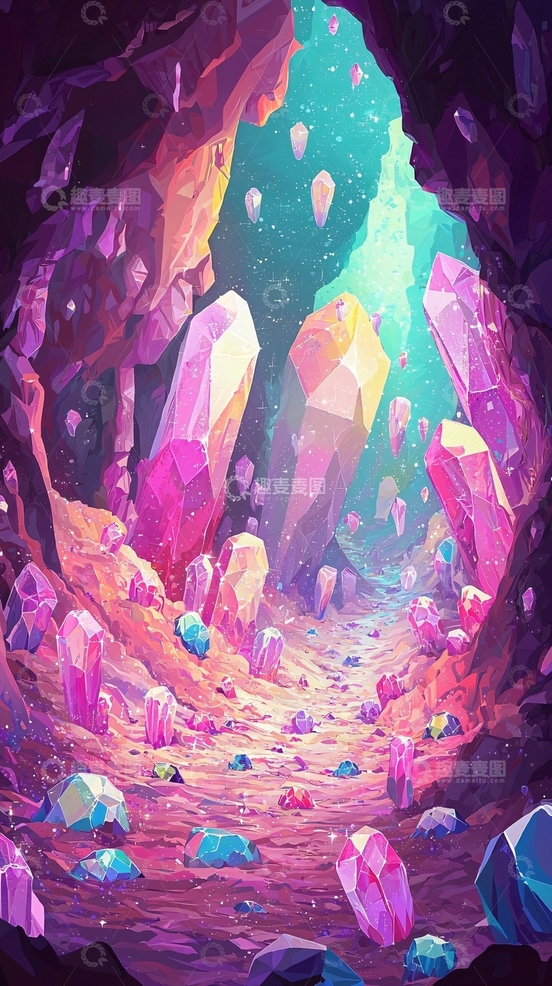 高清大图下载【趣麦麦图】梦幻水晶洞穴