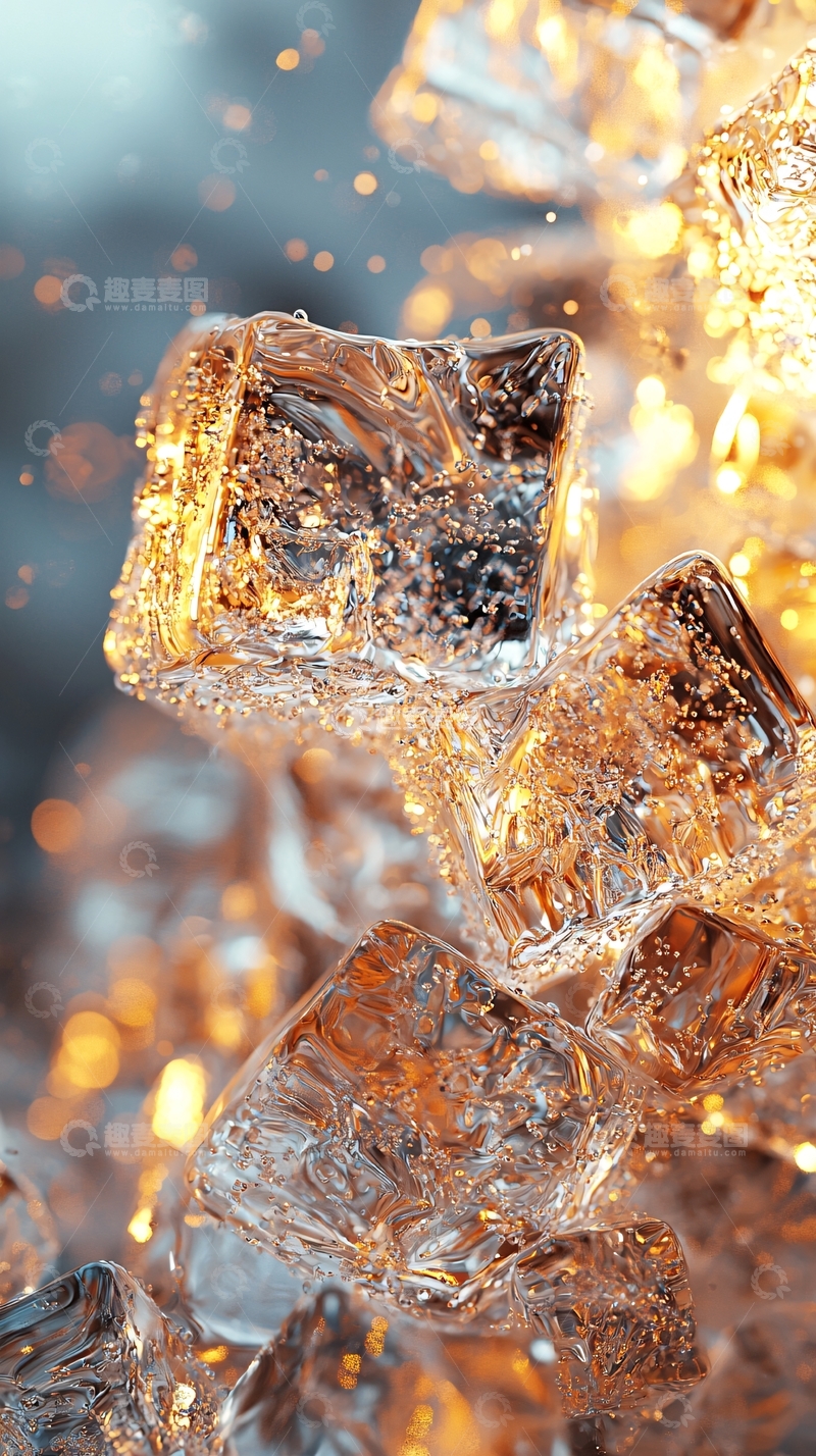 高清大图下载【趣麦麦图】冰块晶莹剔透闪光