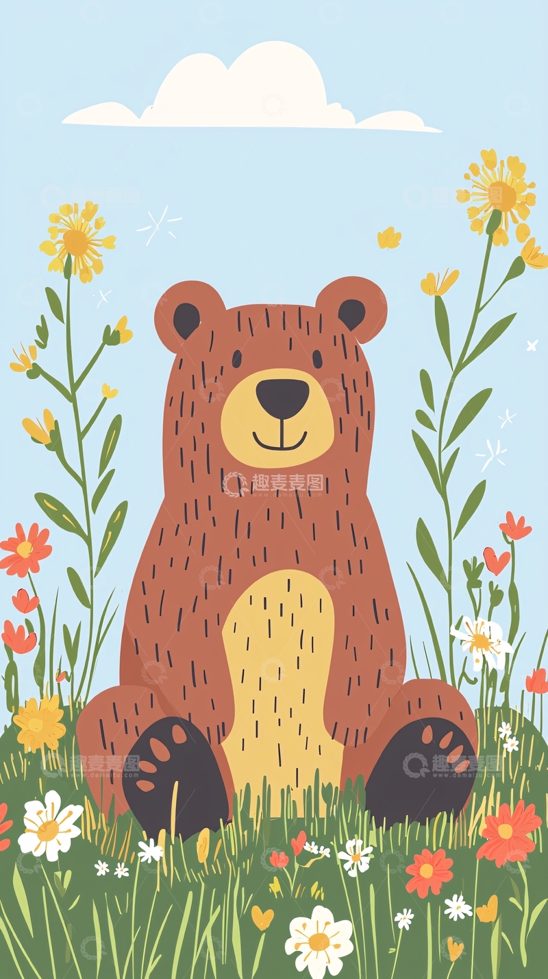 高清大图下载【趣麦麦图】卡通小熊