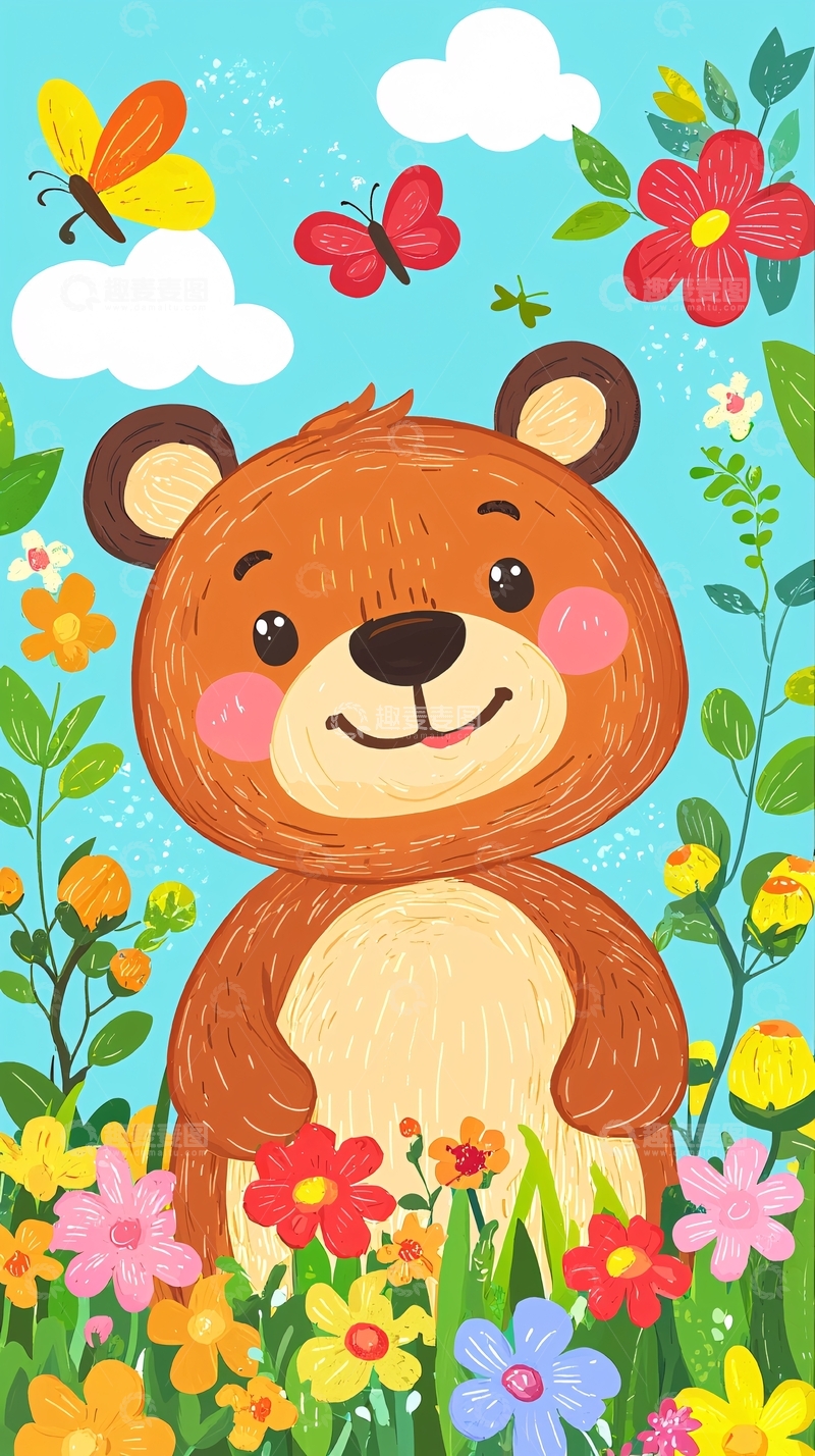 高清大图下载【趣麦麦图】卡通小熊