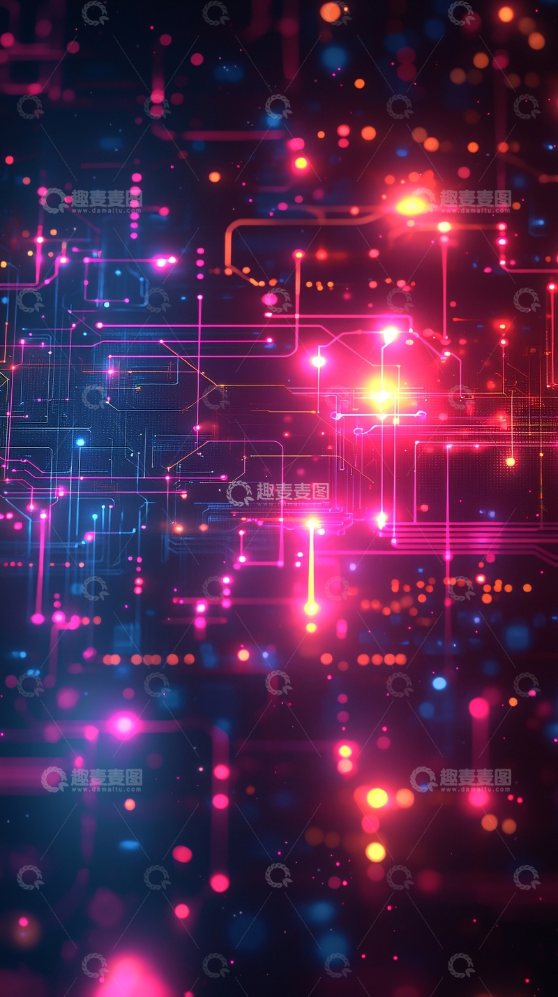 高清大图下载【趣麦麦图】电路板上的彩色光点