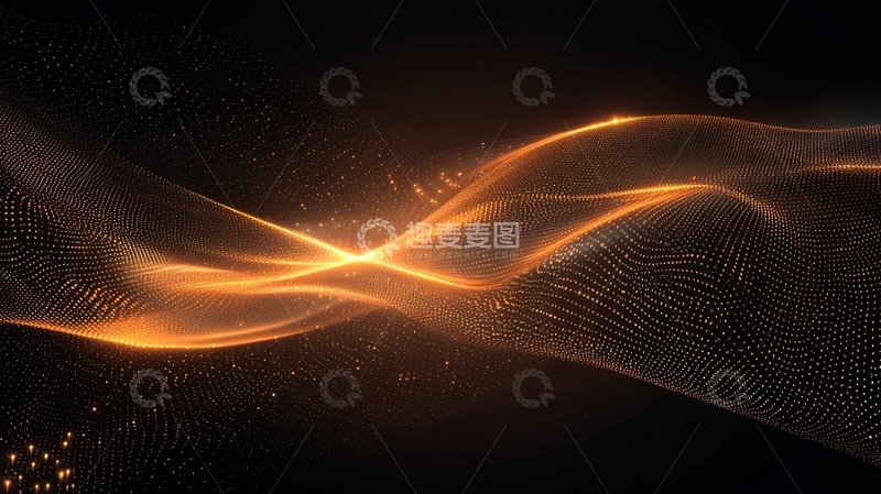 高清大图下载【趣麦麦图】金色光线流动抽象背景