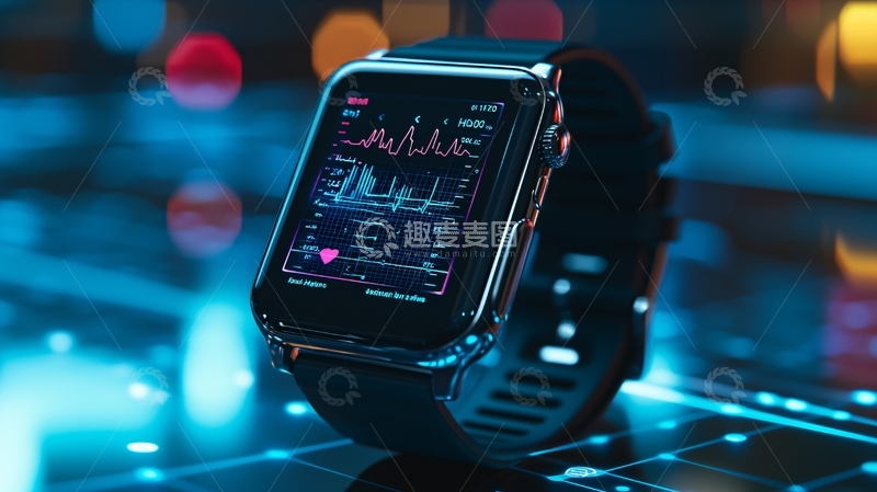 高清大图下载【趣麦麦图】智能手表界面显示心率图
