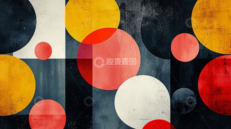 高清大图下载【趣麦麦图】彩色几何圆圈图案
