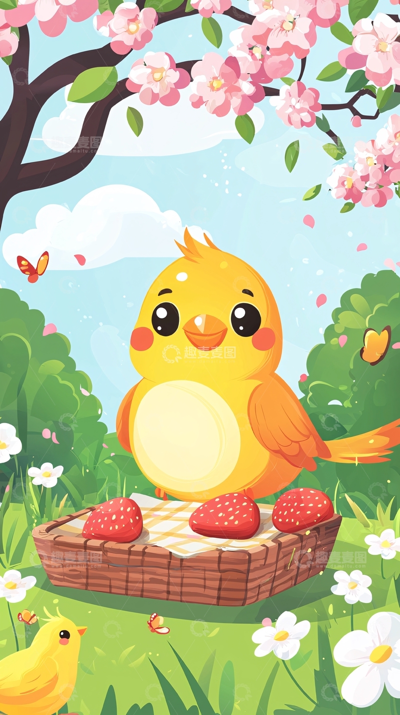 高清大图下载【趣麦麦图】卡通小鸟