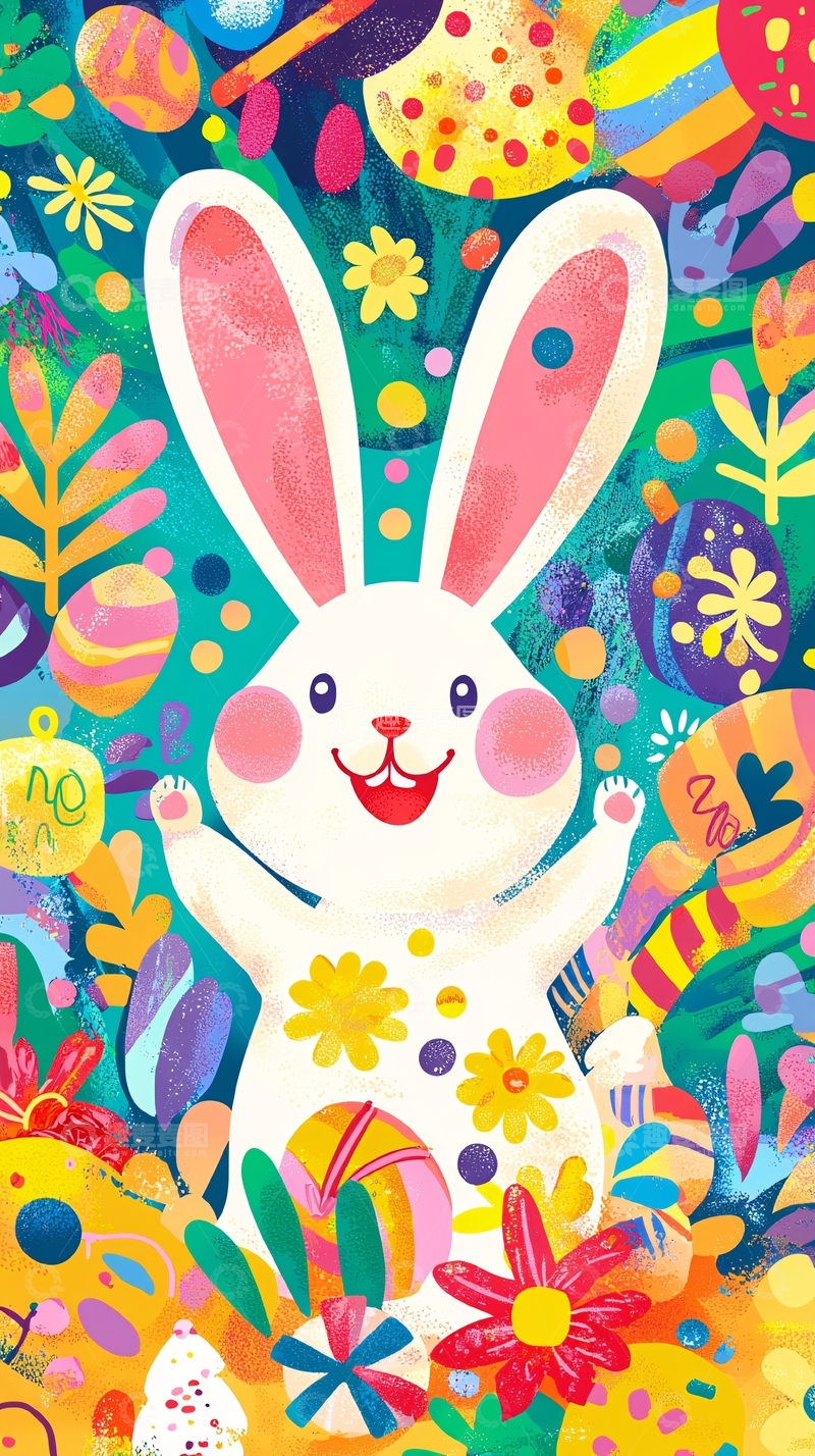 高清大图下载【趣麦麦图】卡通复活节兔子