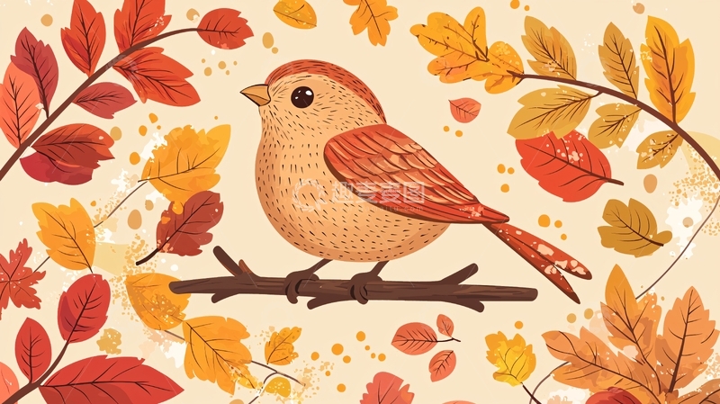 高清大图下载【趣麦麦图】秋季小鸟