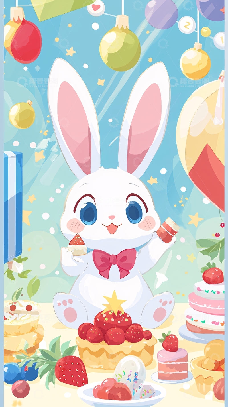 高清大图下载【趣麦麦图】可爱圣诞兔