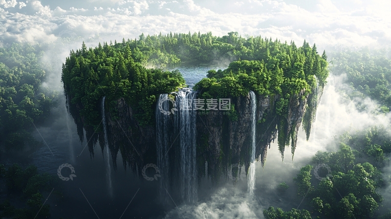 高清大图下载【趣麦麦图】漂浮岛屿