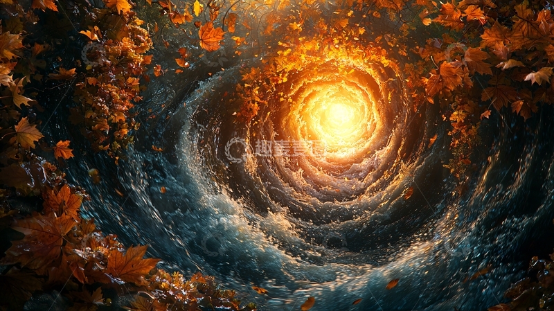 高清大图下载【趣麦麦图】秋季漩涡中的光芒