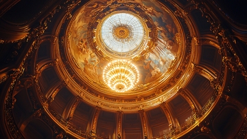 奢华大厅圆形穹顶仰视