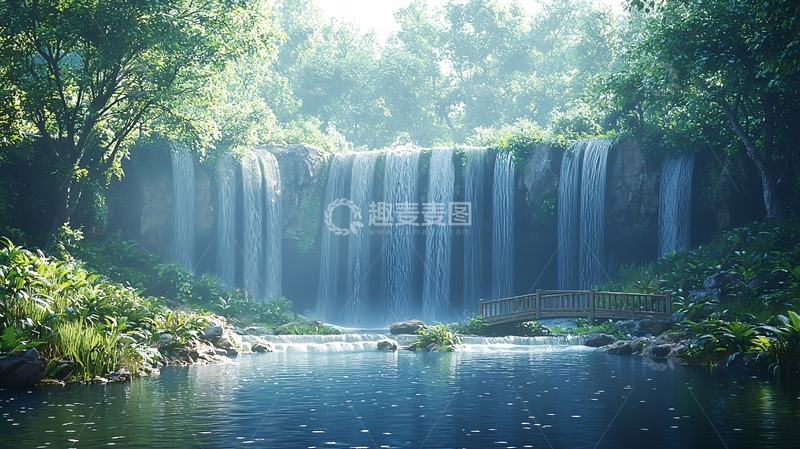 高清大图下载【趣麦麦图】自然瀑布美景