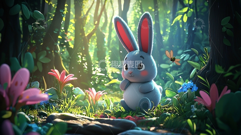 高清大图下载【趣麦麦图】森林小兔子