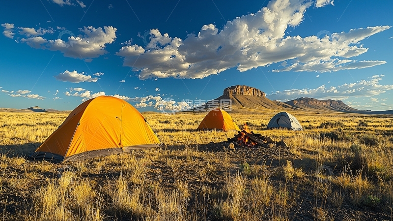 高清大图下载【趣麦麦图】户外露营帐篷蓝天白云