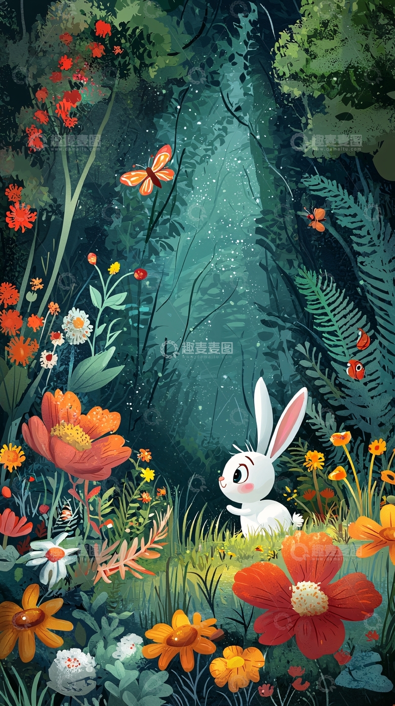 高清大图下载【趣麦麦图】森林小兔子