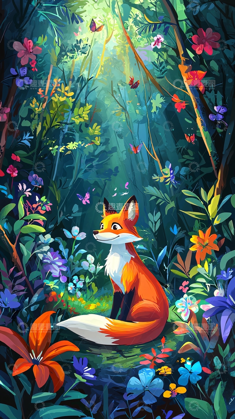 高清大图下载【趣麦麦图】森林小狐狸