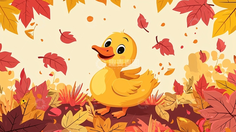 高清大图下载【趣麦麦图】秋天小鸭