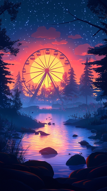 梦幻摩天轮夜景