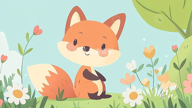 高清大图下载【趣麦麦图】卡通小狐狸