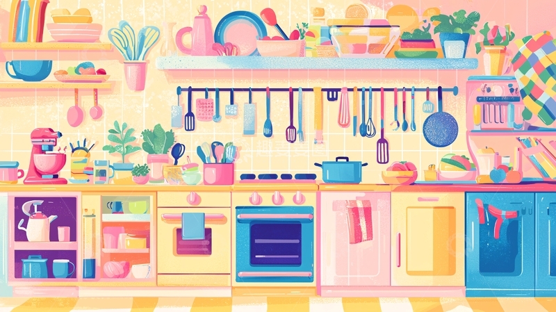 高清大图下载【趣麦麦图】卡通厨房